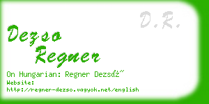 dezso regner business card